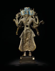 Posąg Ekadashalokeshvara autorstwa Tibetan School
