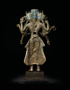 Posąg Ekadashalokeshvara autorstwa Tibetan School