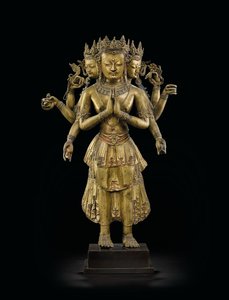 Posąg Ekadashalokeshvara autorstwa Tibetan School