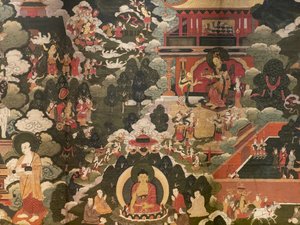 Sceny z życia Buddy Siakjamuniego autorstwa Tibetan School