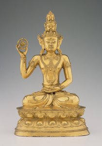 Vajrasattvadhatu Lokesvara (pozłacany stop miedzi) autorstwa Tibetan School