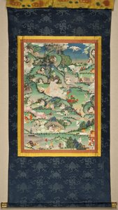 Scena z życia Milarepy Thangki, koniec XVIII wieku. autorstwa Tibetan culture