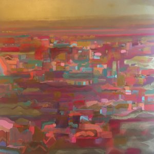 Gold Sky Orange Stripe Horizon autorstwa Tiffany Lynch