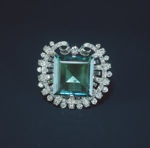 Hooker Emerald, 1950 (szmaragd i diamenty oprawione w platynę) autorstwa Tiffany und Company