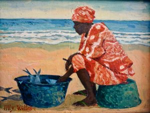 Kobieta Fisher 2020 (olej) autorstwa Tilly Willis