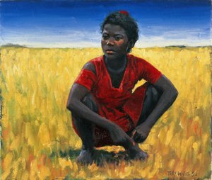 Dziewczyna w czerwieni, 1992 autorstwa Tilly Willis
