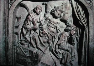 Grób Henryka II (973-1024) i jego żony Kunigundy, fragment cesarza operowanego przez św. Benedykta