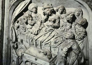 Grób Henryka II 973-1024 i jego żony Kunigunde, fragment śmierci cesarza, kamień 1499-1513
