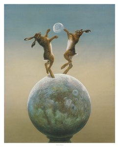 Devon Moon. ( akwarela i gwasz na papierze )