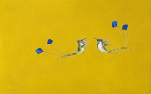 Kolibry ( akwarela i gwasz na papierze )