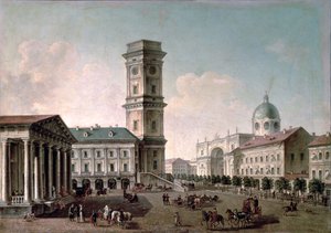 Widok na Newski Prospekt, Petersburg, 1810-20 olej na płótnie autorstwa Timofei Alexeyevich Vasiliev