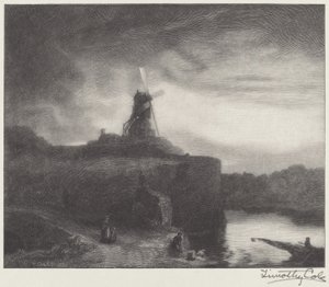 Młyn autorstwa Timothy Cole after Rembrandt van Rijn