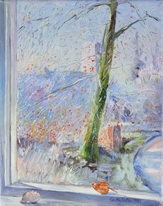 Drzewo bukowe i mróz głogu, 1989 autorstwa Timothy Easton