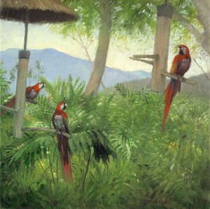 Ptaki górskie, 2001 (olej na płótnie) autorstwa Timothy Easton