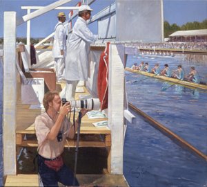 Passing the Progress Board, Henley (olej na płótnie) autorstwa Timothy Easton
