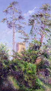 Sosna i wieża autorstwa Timothy Easton
