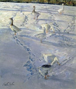 Cienie i tory (olej na płótnie) autorstwa Timothy Easton