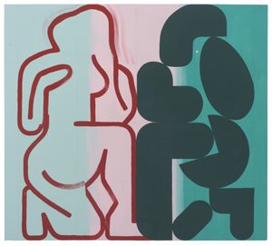 Io and Jupiter (Myth Behaving), 2022 (lateks na płótnie) autorstwa Timothy Gierschick II