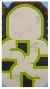 Sap Runner, 2019 (lateks na znalezionym panelu) autorstwa Timothy Gierschick II