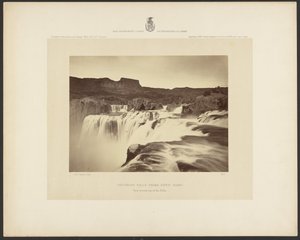 Wodospad Shoshone, Snake River, Idaho, widok przez szczyt wodospadu autorstwa Timothy H. OSullivan