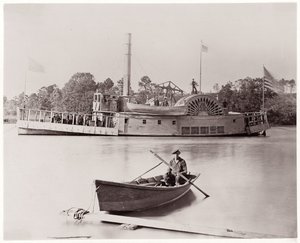 US Gunboat, 1861-65 (srebrny odbitka albumu z negatywu szklanego)