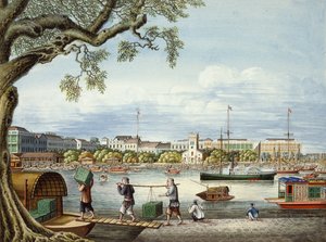 Hongowie z Kantonu, ok. 1852 (gwasz na papierze) autorstwa Tinqua