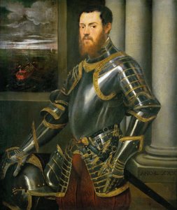 Portret mężczyzny w zdobionej złotem zbroi