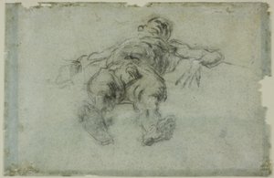 Leżący akt męski, skrócony autorstwa Tintoretto