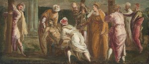 Święta Helena testująca prawdziwy krzyż autorstwa Tintoretto