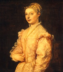 Portret Lavinii Vecellio lub młodej kobiety, Tycjan (ok. 1490-1576), olej na płótnie, 84x73 cm