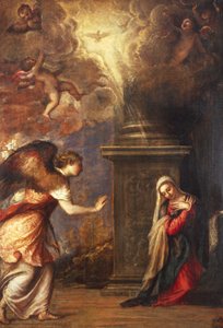 Zwiastowanie, Tycjan (ok. 1490-1576), z kościoła San Domenico Maggiore w Neapolu, olej na płótnie, 280x210 cm
