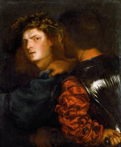 Le bravo - Brawo Tycjana (1488-1576). Olej na płótnie, ok. 1515-1520. Wymiar : 77x66,5 cm. Muzeum Historii Sztuki, Wiedeń autorstwa Tiziano Vecelli