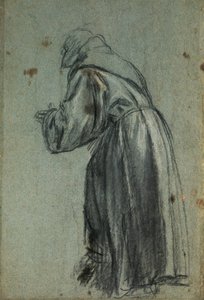 Studium do przedstawienia św. Franciszka (węgiel) autorstwa Titian (c.1488 1576)
