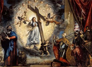 Doge Antonio Grimani klęczący przed wiarą w latach 1555-1576. autorstwa Titian