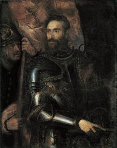 Portret Pier Luigi Farnese 1503-1547 , c. 1546. autorstwa Titian