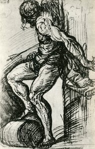 Szkic do św. Sebastiana, c1518, 1937 autorstwa Tiziano Vecelli