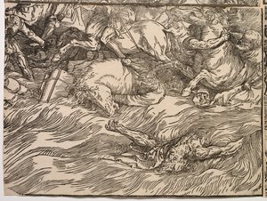 Zatopienie armii faraona w Morzu Czerwonym autorstwa Titian