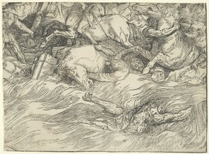 Zatopienie armii faraona w Morzu Czerwonym autorstwa Titian