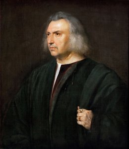 Portret lekarza Gian Giacomo Bartolotti da Parma - Tycjana (1488-1576). Olej na płótnie, ok. 1515. Wymiar: 88x75 cm. Muzeum Historii Sztuki, Wiedeń autorstwa Tiziano Vecelli