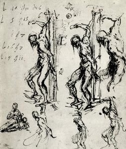 Szkice do św. Sebastiana w Brescii, c1518, 1937 autorstwa Tiziano Vecelli