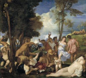 Bachanalia Andrian, 1523-1526 autorstwa Tiziano Vecelli