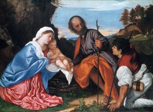 Święta Rodzina z Pasterzem, ok. 1510 autorstwa Tiziano Vecelli