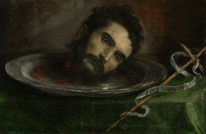 Głowa Jana Chrzciciela, koniec XVI wieku autorstwa Tiziano Vecelli