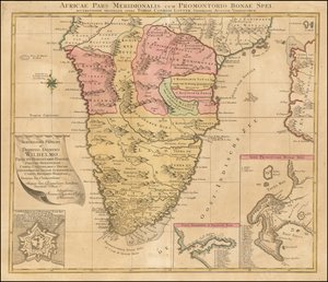 Mapa Afryki Południowej z 1778 r. autorstwa Tobiasa Conrada Lottera autorstwa Tobias Conrad Lotter