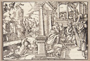 Spurius Cassius zostaje zrzucony z urwiska autorstwa Tobias Stimmer