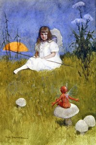 Na dole ogrodu (akwarela na papierze) autorstwa Tom Browne