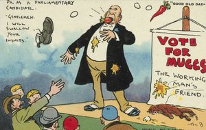 Tłum okrzykujący kandydata do parlamentu autorstwa Tom Browne