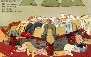Hotel Full, Pa śpi w sali bilardowej (chromolitho) autorstwa Tom Browne