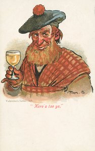 Szkot podnoszący szklankę (kolor lito) autorstwa Tom Browne