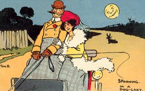 Łyżka w psim wózku (chromolitho) autorstwa Tom Browne